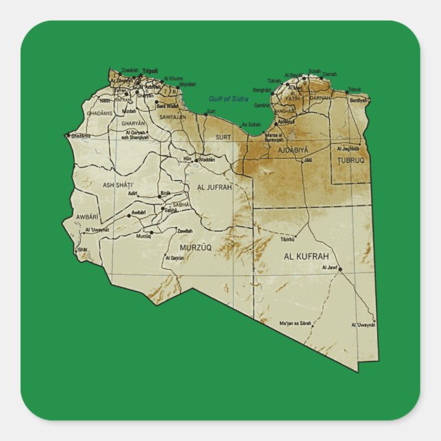 Libya Map Sticker (Front)