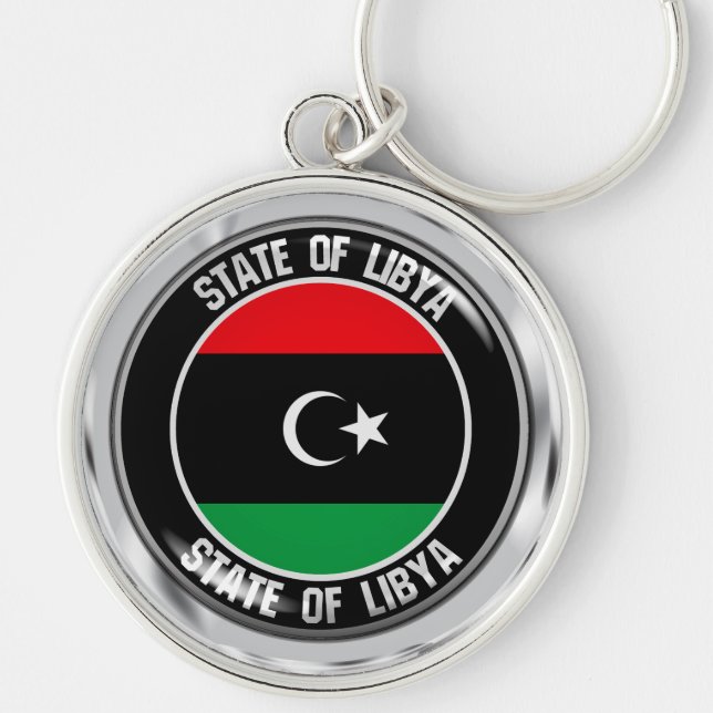 Libya Round Emblem Keychain (Front)
