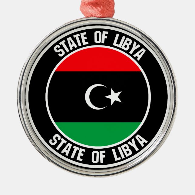 Libya Round Emblem Metal Ornament (Front)
