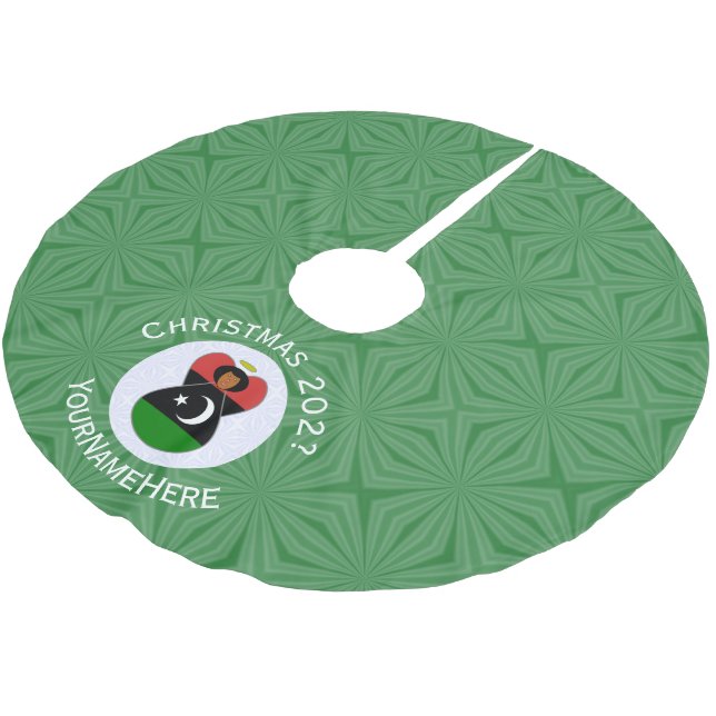 Libyan Angel Christmas Flag Personalized  Brushed Polyester Tree Skirt (Angled)
