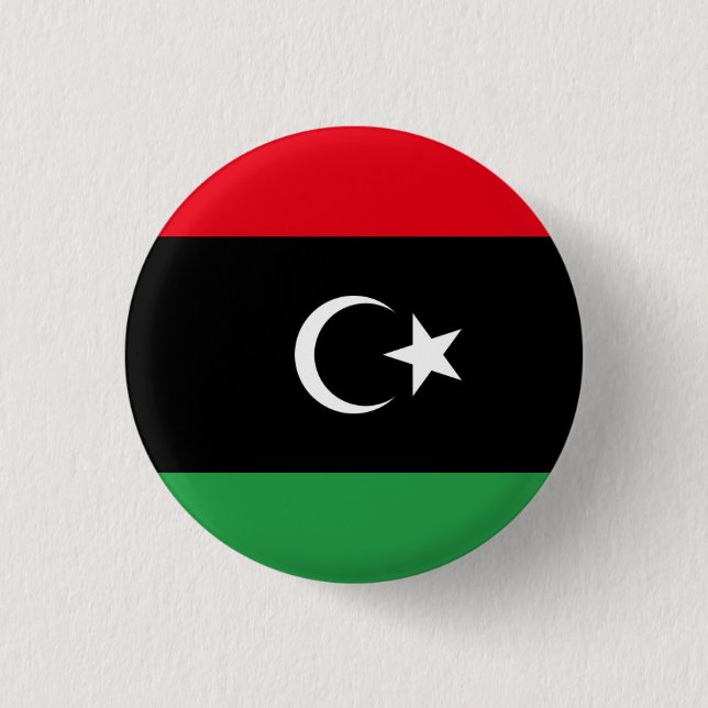 Libyan Flag, Flag of Libya Button (Front)