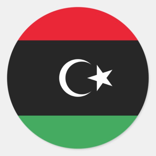 Libyan Flag Flag of Libya Classic Round Sticker