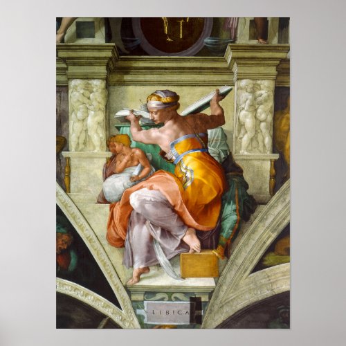 Libyan Sibyl by Michelangelo Poster