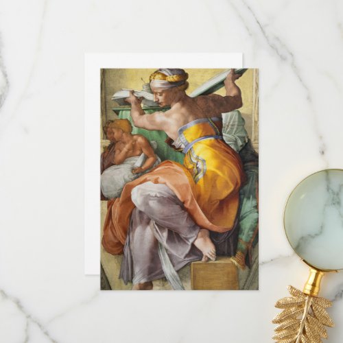 Libyan Sibyl Sistine Chapel by Michelangelo Thank You Card