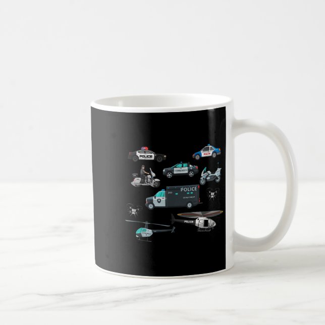 Lice Vehicles Cop Helicopter Toddlers Kids Women M Coffee Mug (Right)