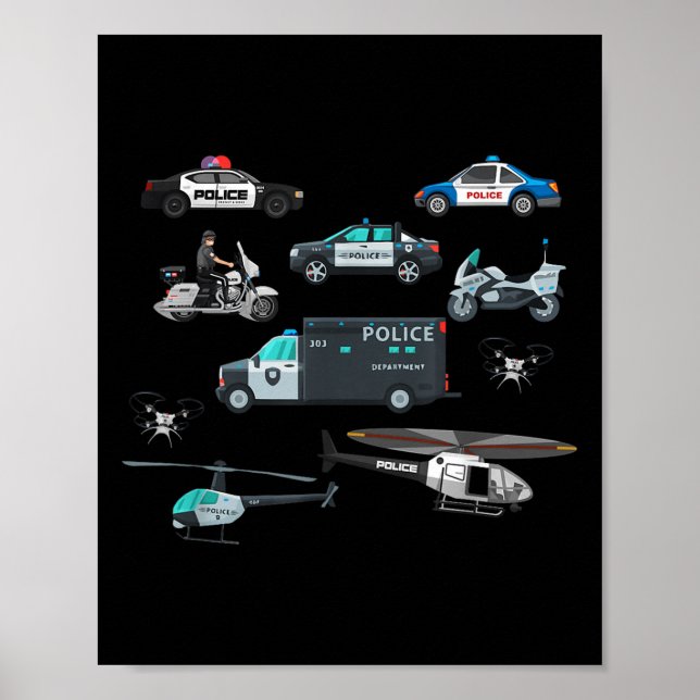 Lice Vehicles Cop Helicopter Toddlers Kids Women M Poster (Front)