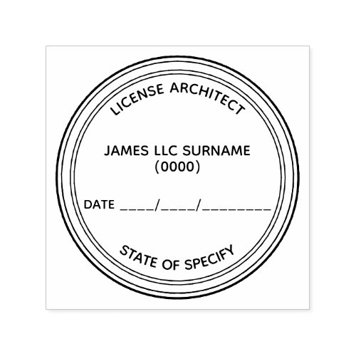 License architect state date  registration seal self_inking stamp