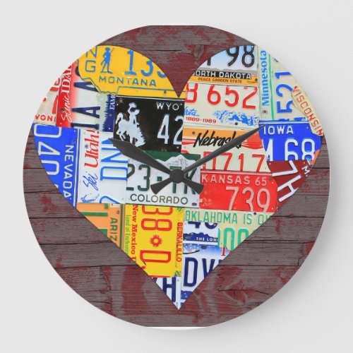 License Plate Art Recycled Vintage Clock