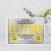 License Plate Birthday Invitations (Standing Front)
