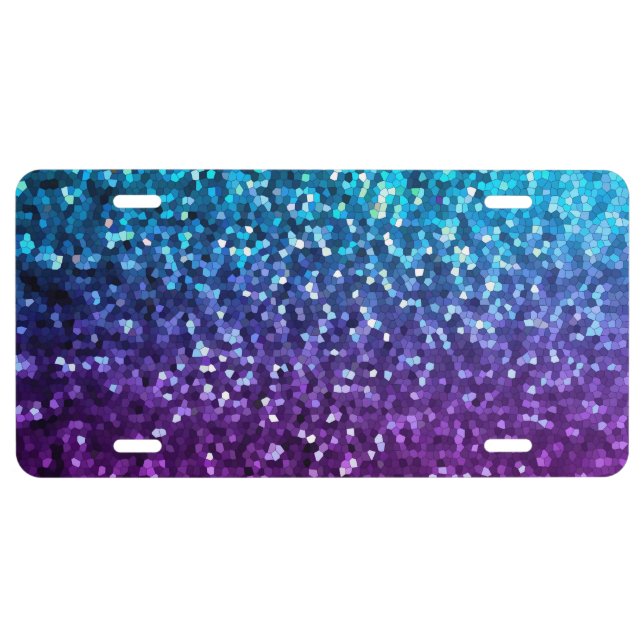 License Plate Cover Mosaic Sparkley Texture (Front)