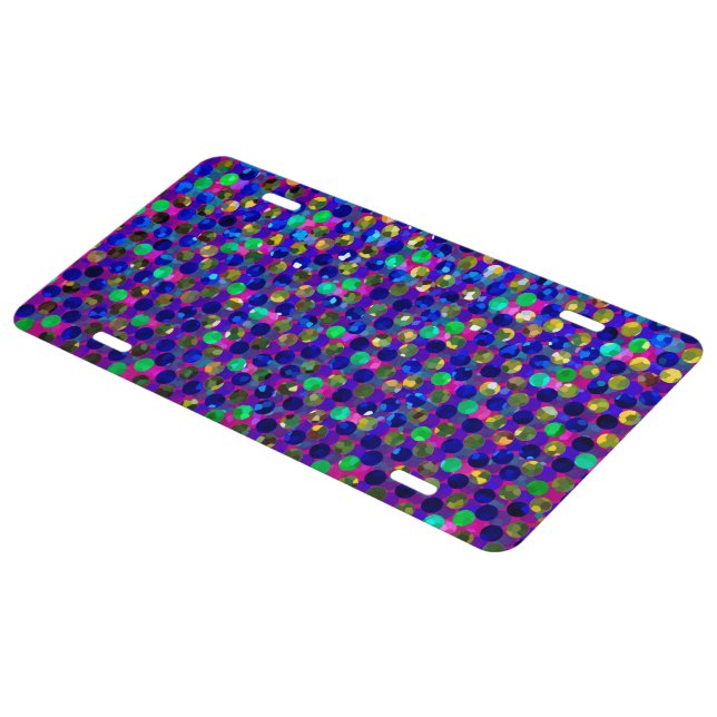 License Plate Cover Polka Dots Sparkley Jewels (Side)