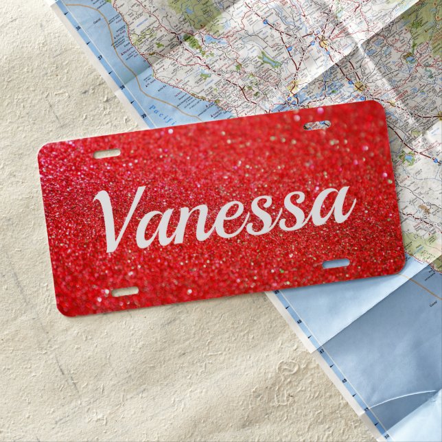 License Plate - Custom Glitter Name (In Situ)