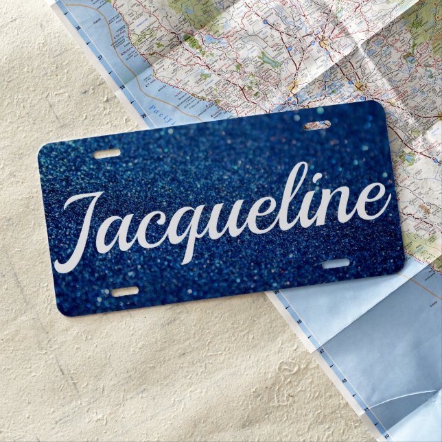 License Plate - Custom Glitter Name (In Situ)