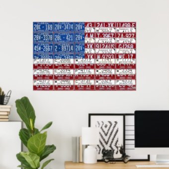 License Plate Flag of the United States USA 2012 Poster | Zazzle