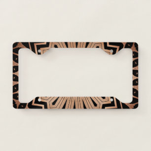 License Plate Frame - Copper and Black pattern
