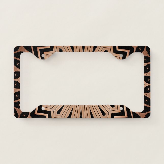 License Plate Frame - Copper and Black pattern (Front)
