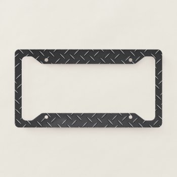 License Plate Frame - Diamond Plate Black by AutoBoys at Zazzle