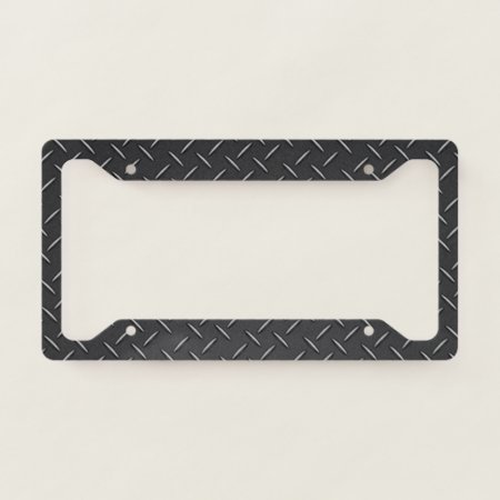 License Plate Frame - Diamond Plate Black