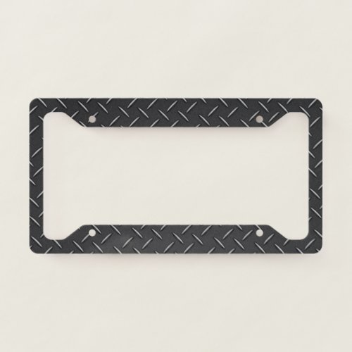 License Plate Frame _ Diamond Plate Black
