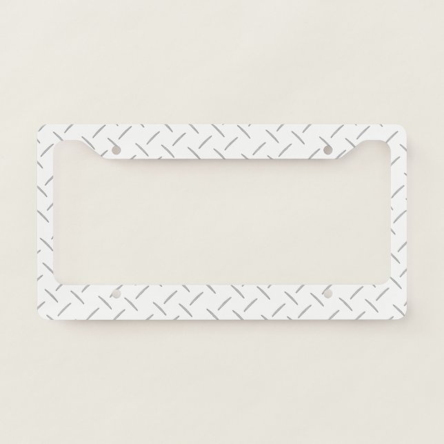 License Plate Frame - Diamond Plate White (Front)