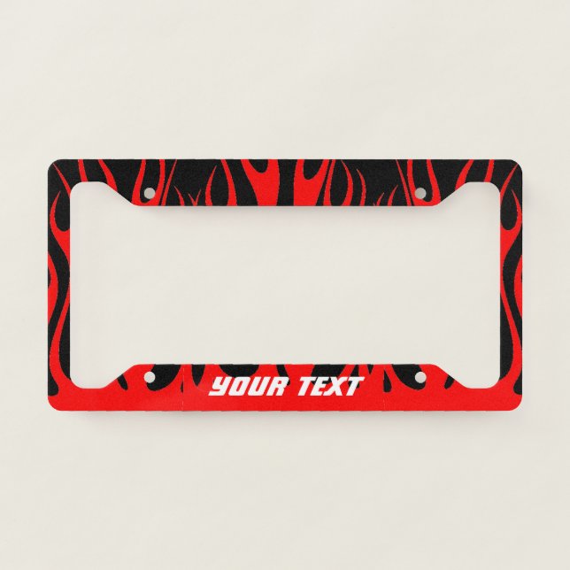 License Plate Frame - Fire Red Black (Front)