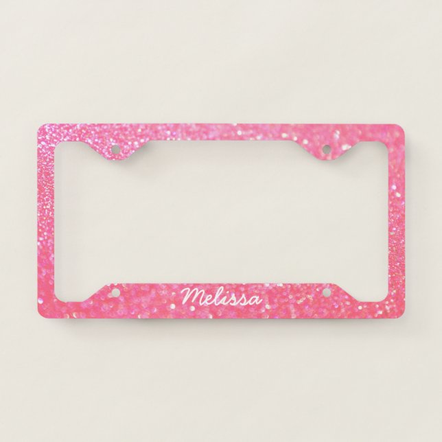 License Plate Frame - Glitter Personalized Name (Front)