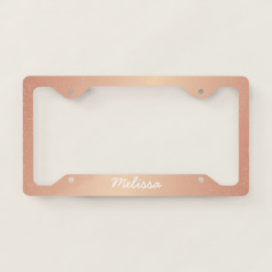 License Plate Frame - Personalized Name Rose Gold
