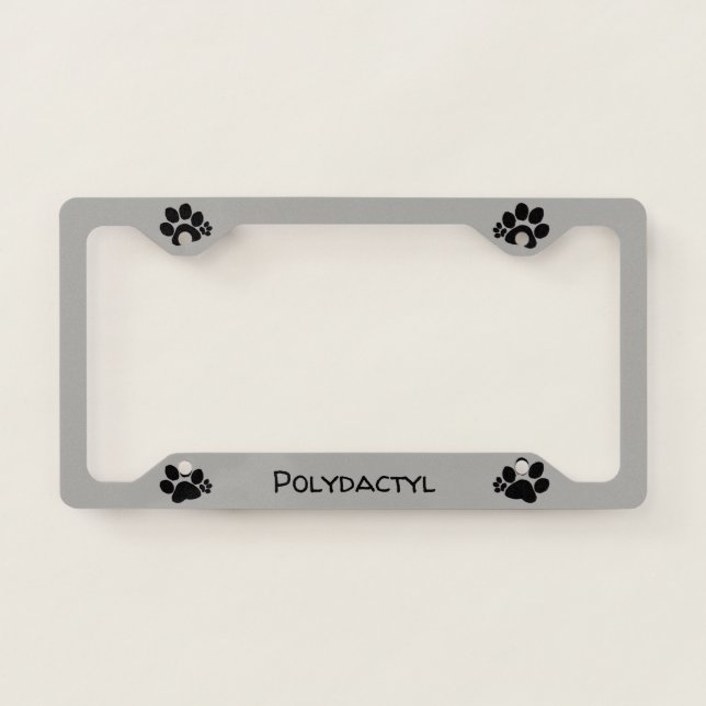 License Plate Frame - Polydactyl Paws (Front)