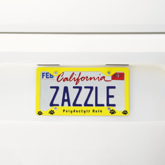 License Plate Frame - Polydactyls Rule Yellow