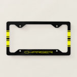 License Plate Frame - Racing Stripes Yellow at Zazzle