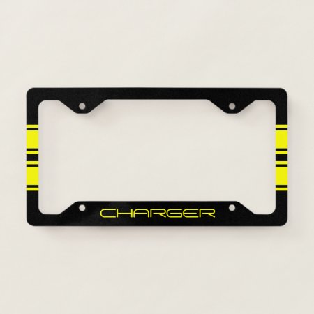 License Plate Frame - Racing Stripes Yellow