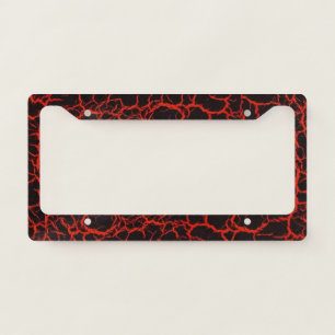License Plate Frame - Red Electric Flash