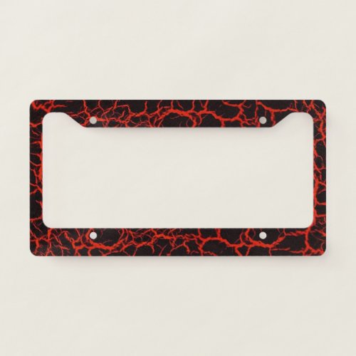 License Plate Frame _ Red Electric Flash