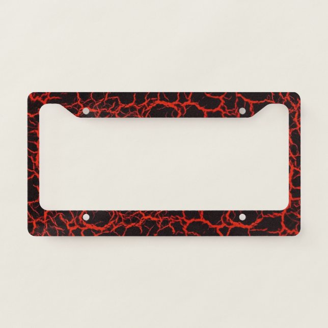 License Plate Frame - Red Electric Flash (Front)
