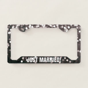License Plate Frame - Sparkling Just Married