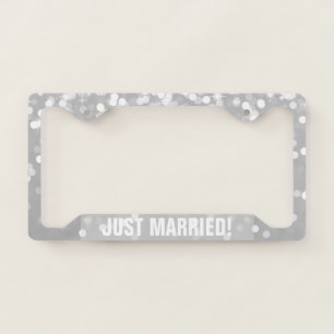 License Plate Frame - Sparkling Just Married