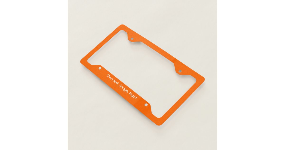 License Plate Frame uni Orange Zazzle