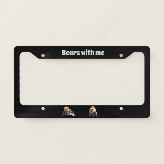License Plate Frame w/ grizzly bear cubs