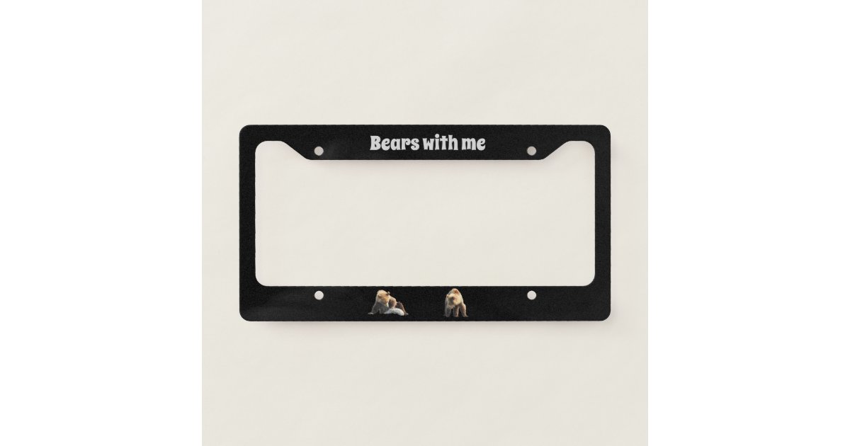 License Plate Frame w/ grizzly bear cubs Zazzle