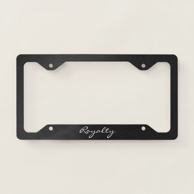 License Plate Frame - (Your Text) Brushed Black (Front)