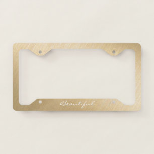 License Plate Frame - (Your Text) Brushed Gold