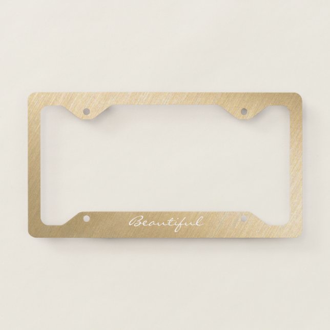 License Plate Frame - (Your Text) Brushed Gold (Front)