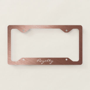 License Plate Frame - (Your Text) Brushed RoseGold