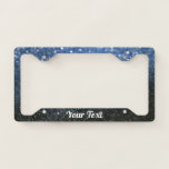 License Plate Frame - Your Text Glitter Blue Black