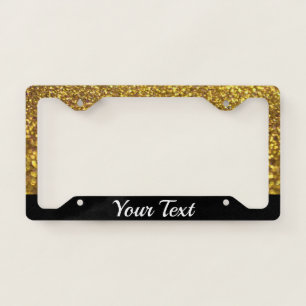 License Plate Frame - Your Text Glitter Gold