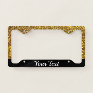 License Plate Frame - Your Text Glitter Gold
