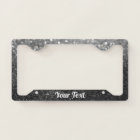 License Plate Frame - Your Text Glitter Grey Black