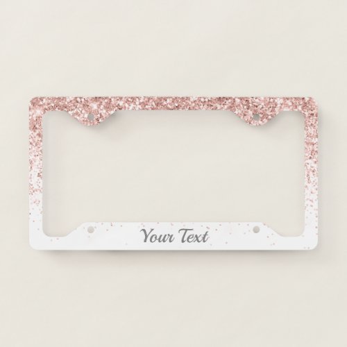 License Plate Frame _Your Text Glitter Pink