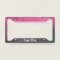 License Plate Frame - Your Text Glitter Pink Black