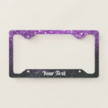 License Plate Frame-Your Text Glitter Purple Black License Plate Frame License Plate Frame-Your Text Glitter Purple Black License Plate Frame